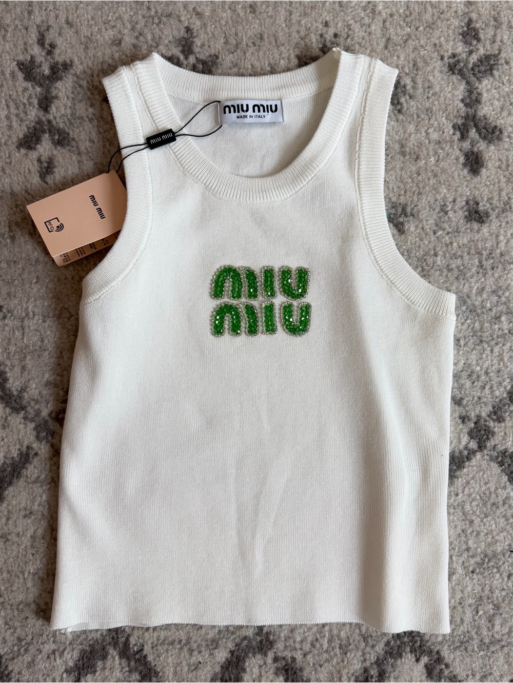 MIU MIU similar style beaded racerback tank